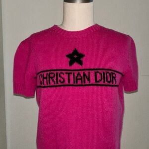 Christian Dior Cashmere Graphic Sweater | Size FR38 (Golden Size)